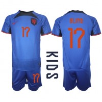 Niederlande Daley Blind #17 Auswärts Trikotsatz Kinder WM 2022 Kurzarm (+ Kurze Hosen)